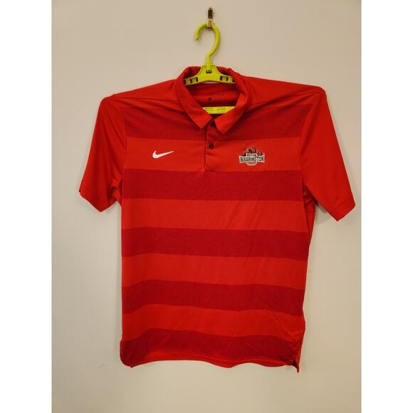 Washington University St Louis Bears Nike Polo Mens Large Red Striped Dri-Fit - Picture 6 of 13